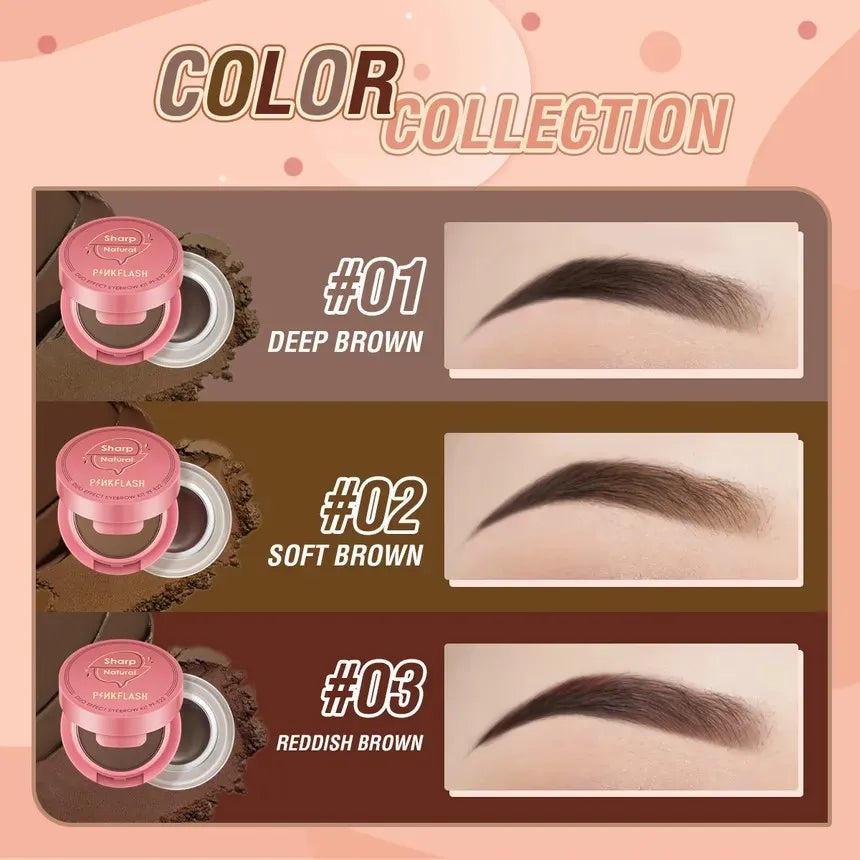 PINKFLASH - 2 in 1 Duo Effect Eyebrow Kit 3 Colors