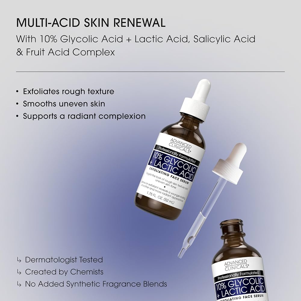 Advanced Clinicals - 10% Glycolic + Lactic Acid Serum [52ml]