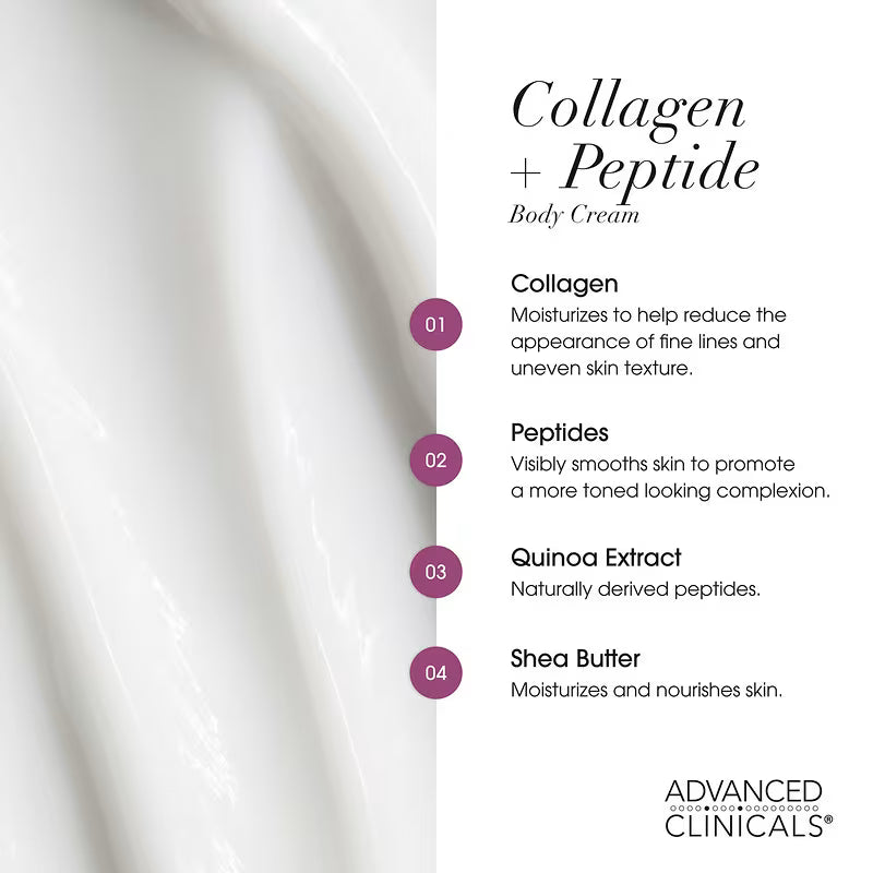 Advanced Clinicals, Collagen + Peptide Firming Body Cream [454g]