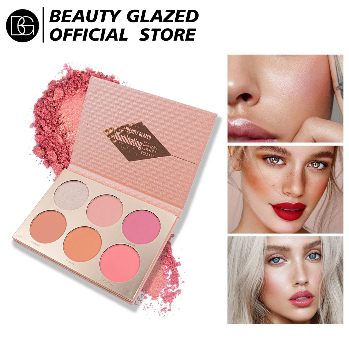 BEAUTY GLAZED - 6 Colours Blush Palette [4.5gx6]