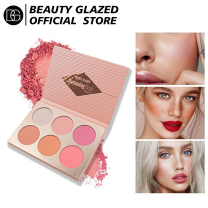 BEAUTY GLAZED - 6 Colours Blush Palette [4.5gx6]