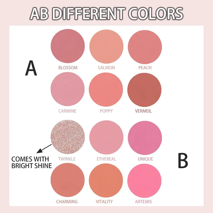 BEAUTY GLAZED - 6 Colours Blush Palette [4.5gx6]