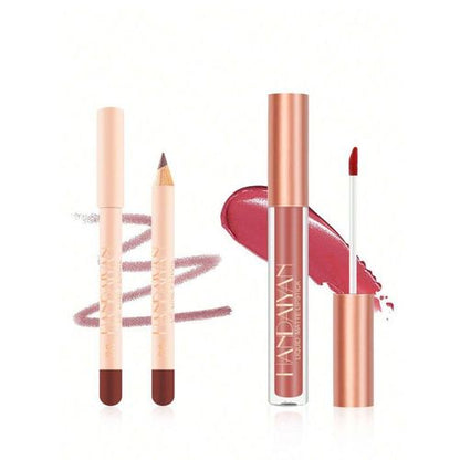 HANDAIYAN - Matte Liquid Lipstick &amp; Lip Pencil Set [(Lip Glaze*3ml &amp; Lip Pencil*1.2g)]