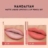 HANDAIYAN - Matte Liquid Lipstick & Lip Pencil Set [(Lip Glaze*3ml & Lip Pencil*1.2g)] - Youglow