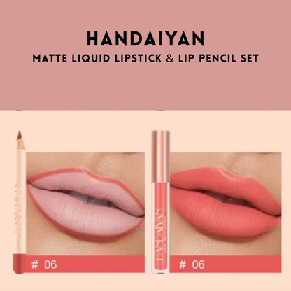 HANDAIYAN - Matte Liquid Lipstick &amp; Lip Pencil Set [(Lip Glaze*3ml &amp; Lip Pencil*1.2g)]