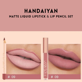 HANDAIYAN - Matte Liquid Lipstick & Lip Pencil Set [(Lip Glaze*3ml & Lip Pencil*1.2g)] - Youglow