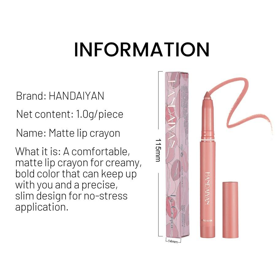 HANDAIYAN - Waterproof Lip Matte Crayon