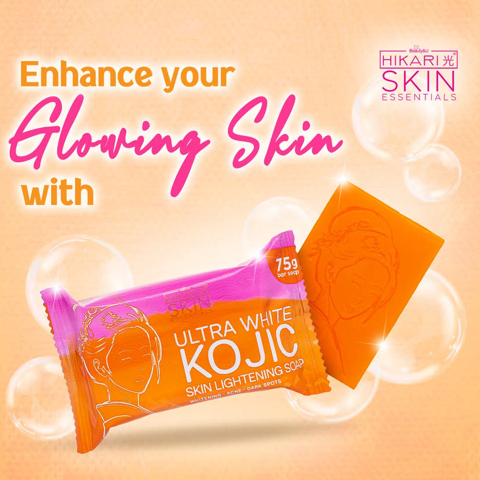 HIKARI SKIN ESSENTIALS - Ultra White KOJIC Skin Lightening Soap [75g]