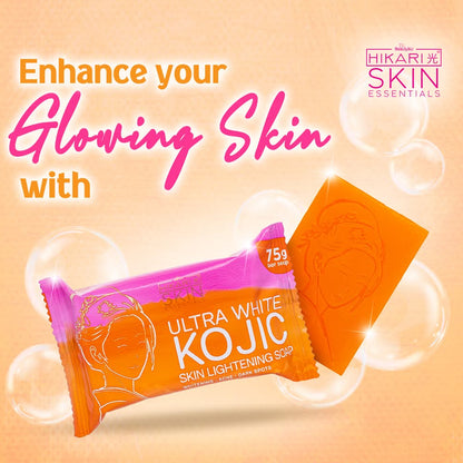 HIKARI SKIN ESSENTIALS - Ultra White KOJIC Skin Lightening Soap [75g]