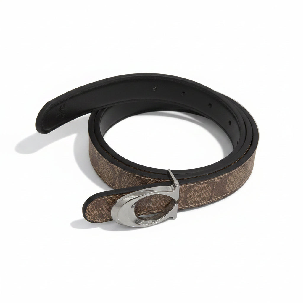 WWB - Woman C-Letter Leather Waist Belt [110cm]