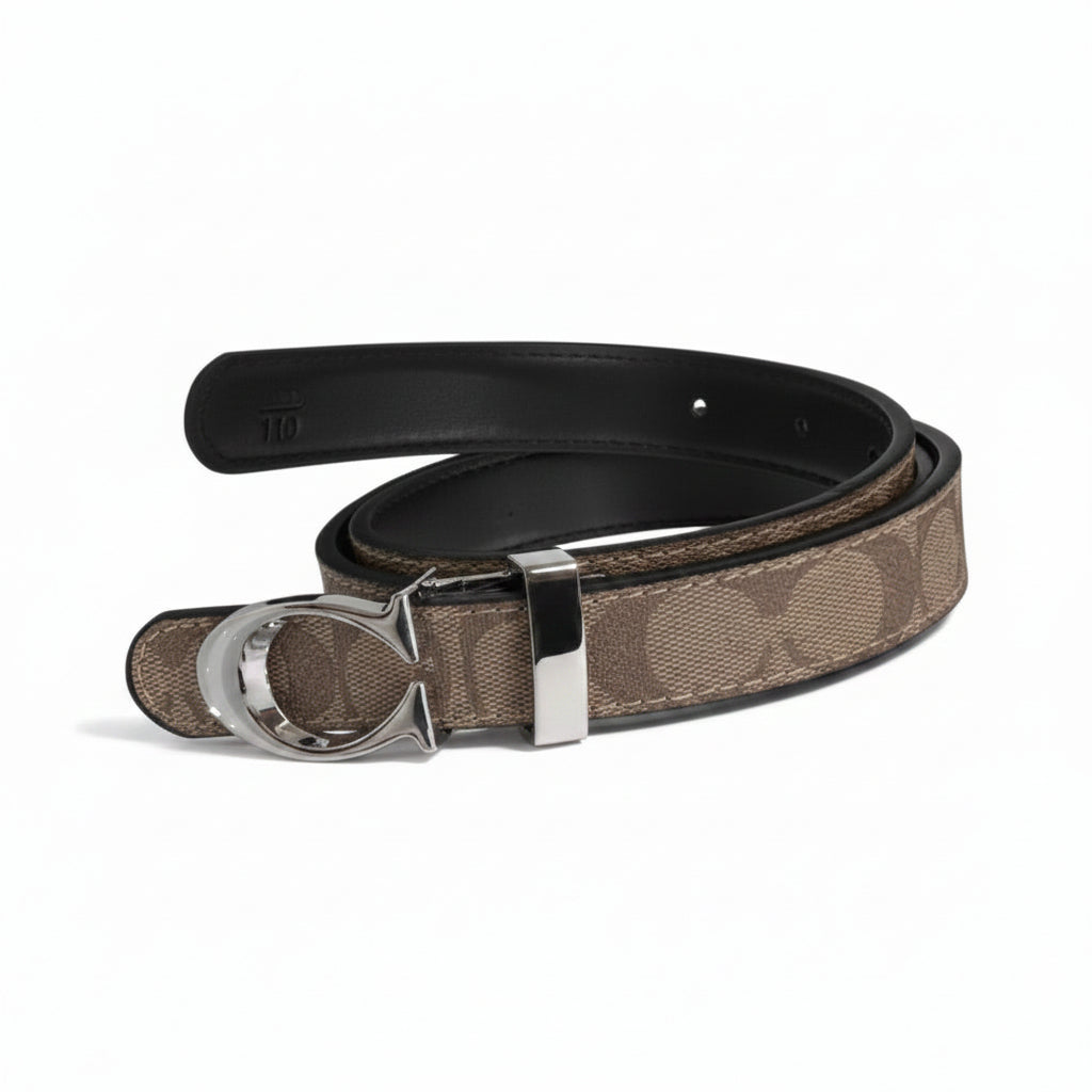 WWB - Woman C-Letter Leather Waist Belt [110cm]
