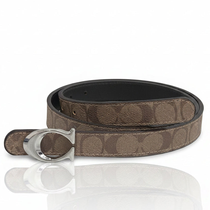 WWB - Woman C-Letter Leather Waist Belt [110cm]