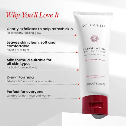 Koji White - Exfoliating Face Scrub 1% Walnut Shell Powder [100ml]