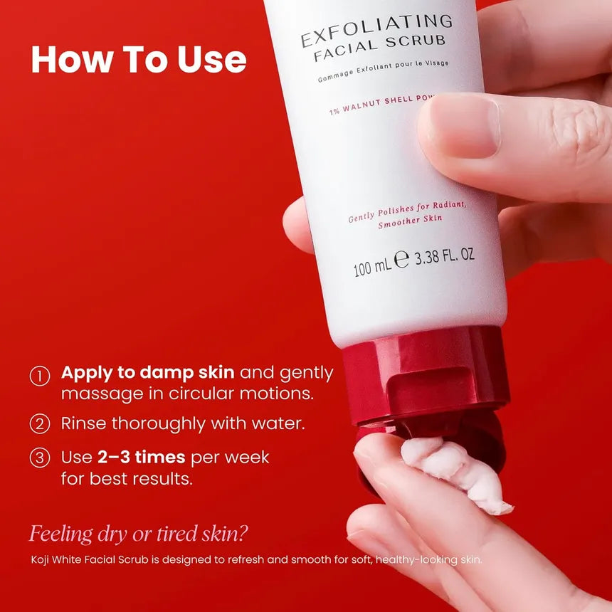 Koji White - Exfoliating Face Scrub 1% Walnut Shell Powder [100ml]