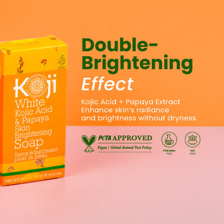 Koji White - Kojic Acid &amp; Papaya Skin Brightening Soap [80gx2]