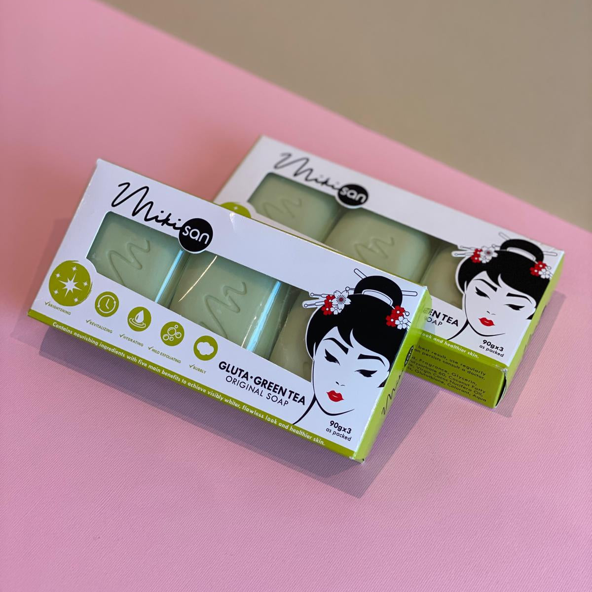 MIKISAN - Gluta Green Tea Original Soap [90gx3]