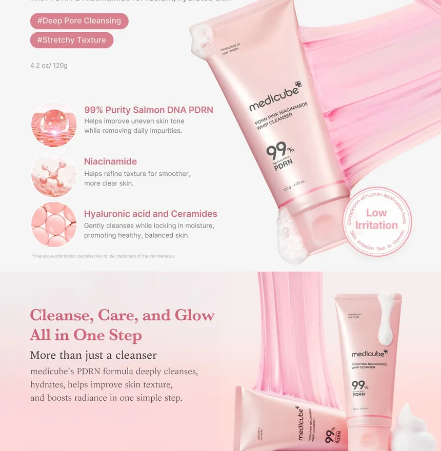 Medicube - PDRN Pink Niacinamide Whip Cleanser [120g]