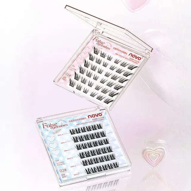 NOVO - Light and Flexible Glue-Free False Eyelashes - 3 Types [8-13mm x 36 pcs]