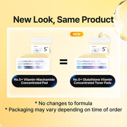 numbuzin - (new) No.5+ Glutathione Vitamin Concentrated Toner Pad [70pads]