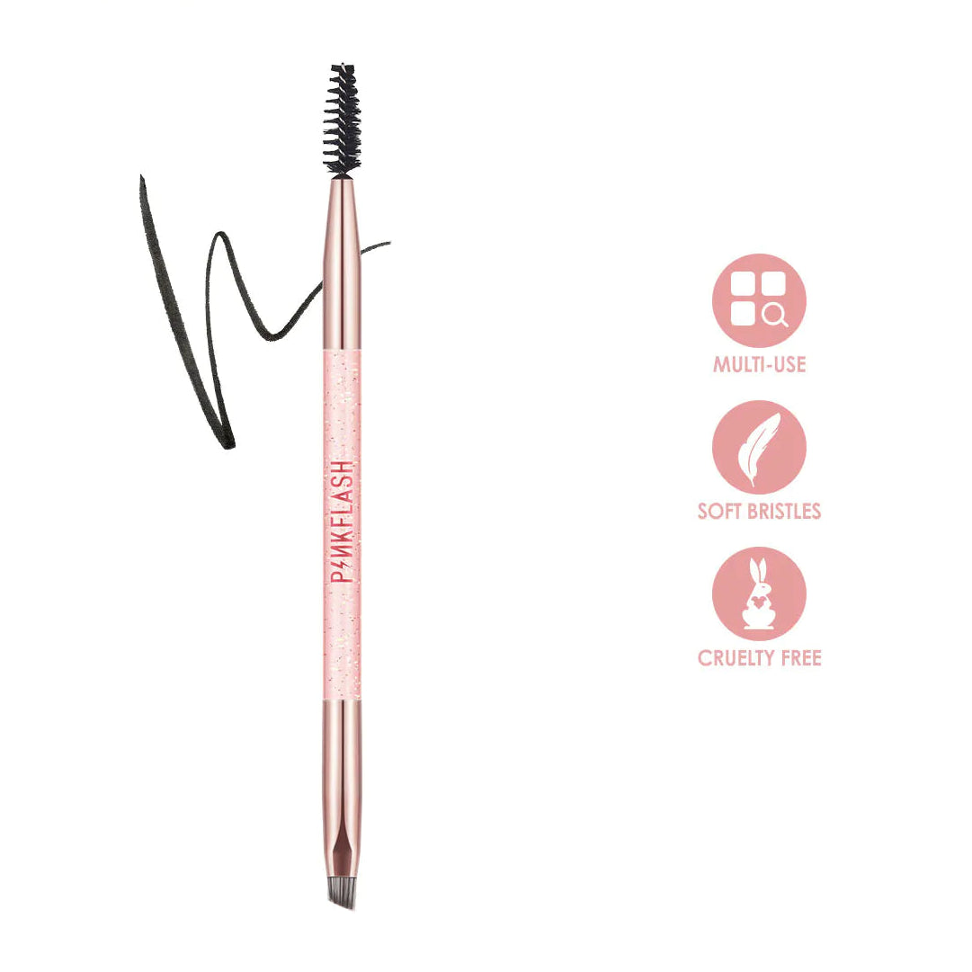 PINKFLASH - Dual Ended Eyebrow Brush [1 Piece]
