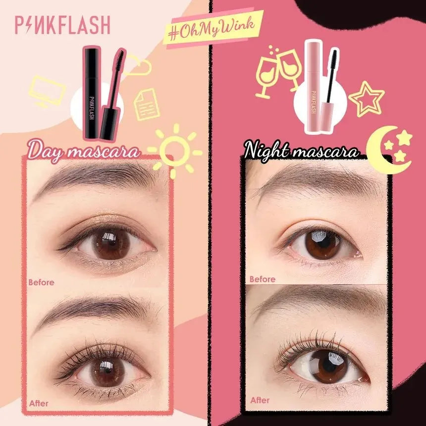 PINKFLASH - Oil-Proof Curl Day &amp; Night Mascara - 2 Colors