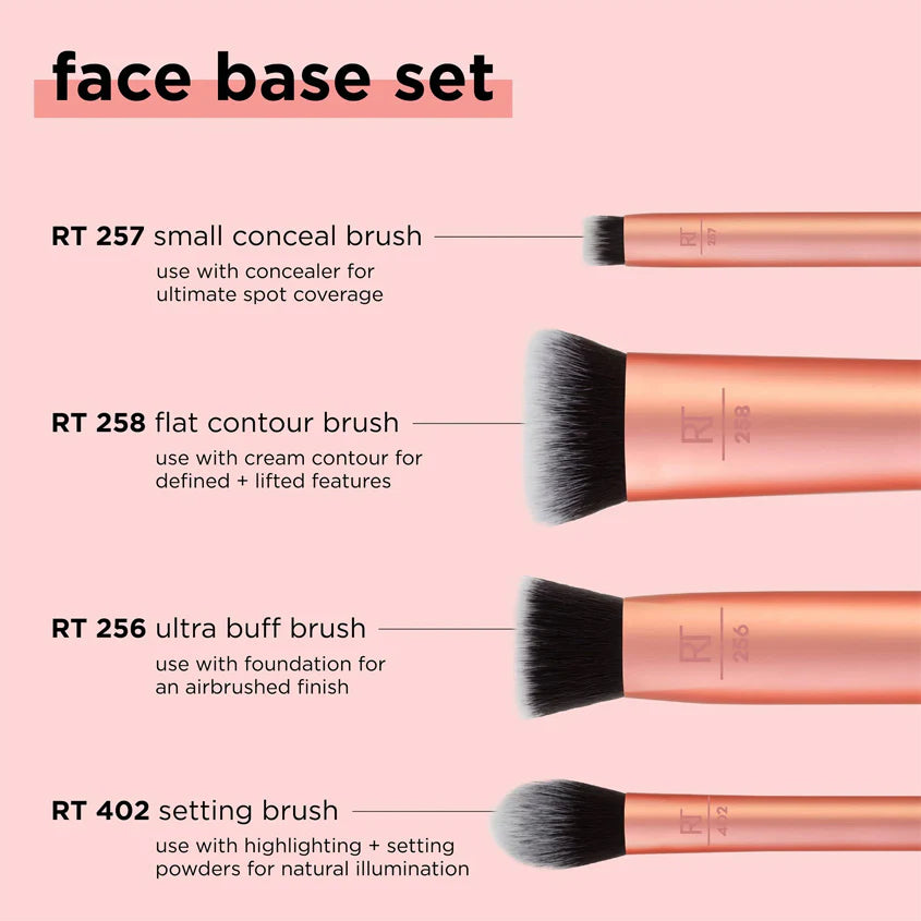 REAL TECHNIQUES - Face Base Makeup Brush Set [4 Pieces]