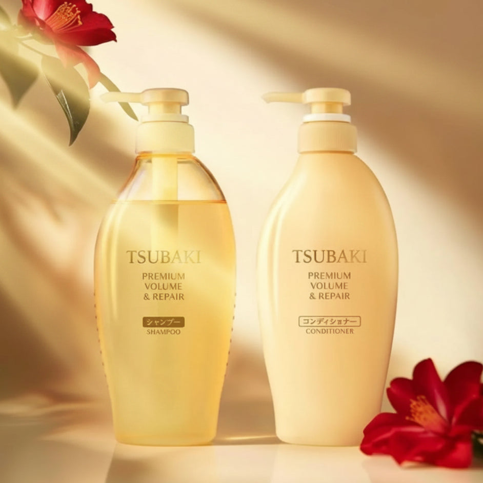 Shiseido - Tsubaki Premium Volume &amp; Repair Shampoo &amp; Conditioner Set [450ml x 2]
