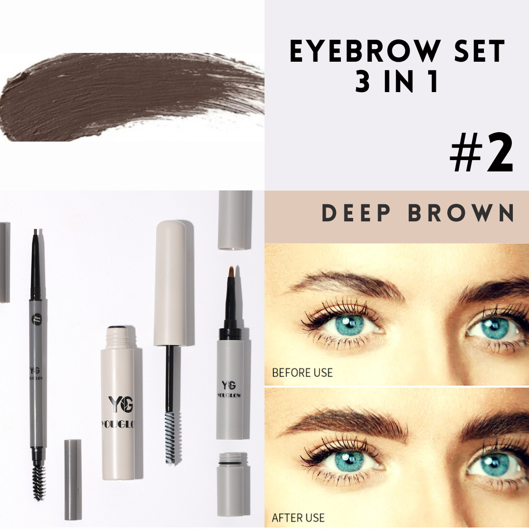 YOUGLOW - Waterproof Vegan Brow Kit 3 in 1
