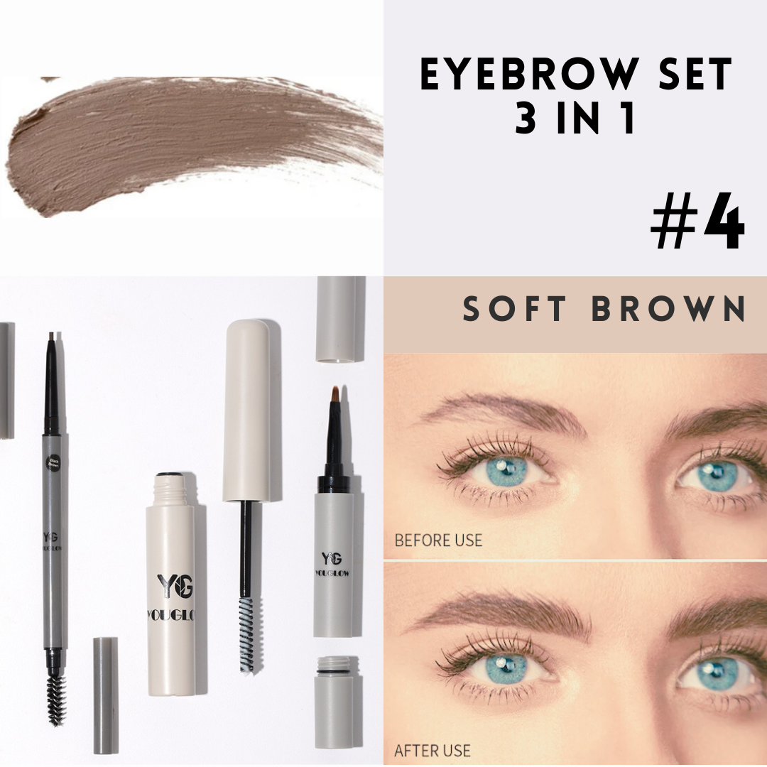 YOUGLOW - Waterproof Vegan Brow Kit 3 in 1